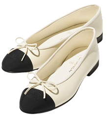 Black and Cream Ballet Flats